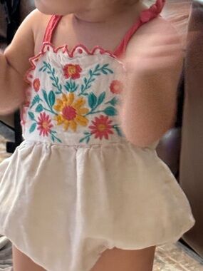 Haute Hippie Cream and Pink Floral Romper Set